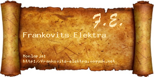 Frankovits Elektra névjegykártya